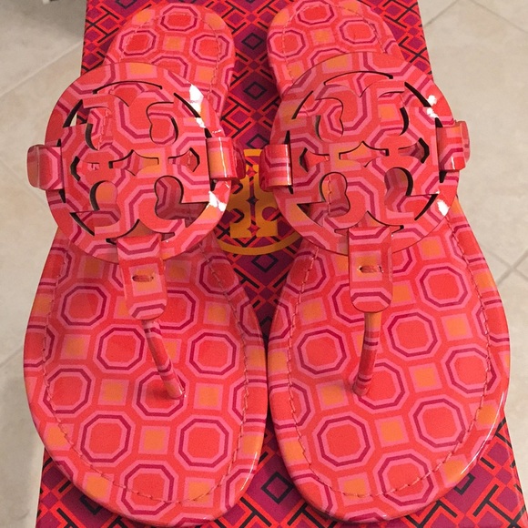 Tory Burch Shoes - Tory Burch MILLER Vivid Orange/Pink Sandal. Sz 9